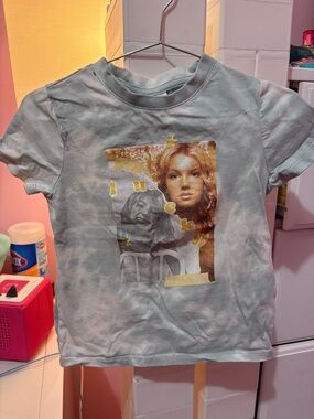 Kids Light Green Graphic Tee with 'Lucky' Print